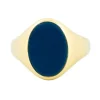 Bague Chevalière Agate bleue