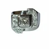Bague Chevalière Art Déco Or Platine Diamants