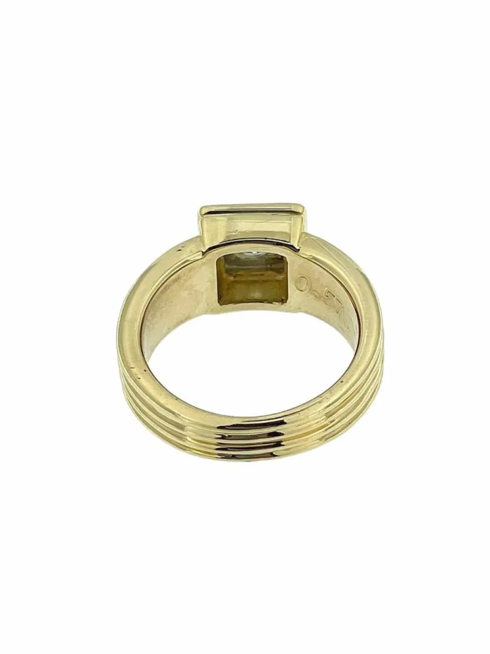 Bague chevalière certifiée HRD en or jaune et blanc