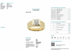 Bague chevalière certifiée HRD en or jaune et blanc
