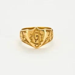 Bague Chevalière écusson or jaune