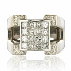 Bague chevalière Diamants
