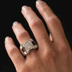 Bague chevalière Diamants
