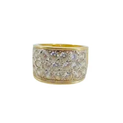 Bague Chevalière en or jaune et diamants
