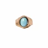 Bague Chevalière en or jaune et cabochon
