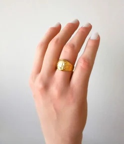 Bague chevalière en or jaune