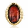 Bague chevalière godronnée intaille