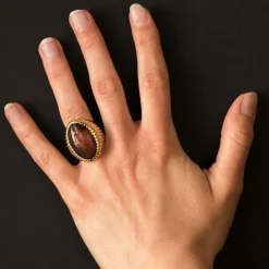 Bague chevalière godronnée intaille