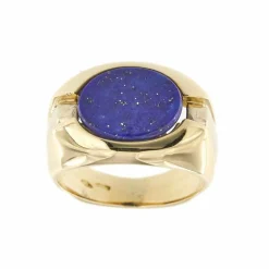 Bague chevalière lapis lazuli