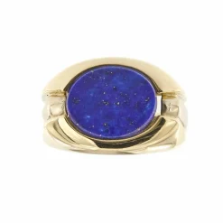 Bague chevalière lapis lazuli
