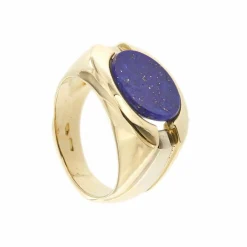 Bague chevalière lapis lazuli