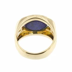 Bague chevalière lapis lazuli