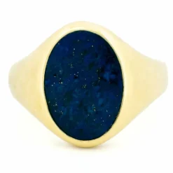 Bague chevalière lapis-lazuli