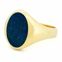 Bague chevalière lapis-lazuli