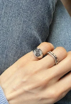 Bague chevalière or blanc et diamants