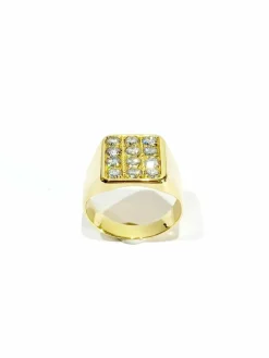 Bague Chevalière or et diamants
