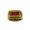 Bague Chevalière Or jaune ligne de Tourmaline