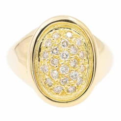 Bague Chevalière Or jaune Diamant