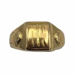 Bague chevalière or jaune à motifs