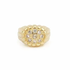 Bague Chevalière or jaune diamants