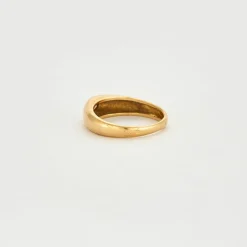 Bague chevalière or jaune diamant