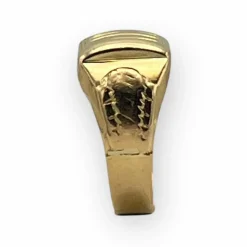Bague chevalière or jaune à motifs