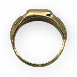 Bague chevalière or jaune à motifs
