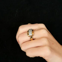 Bague Chevalière pavage 30 Diamants