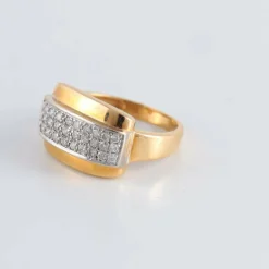 Bague Chevalière pavage 30 Diamants