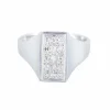 Bague Chevalière pavage Diamants