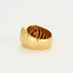 Bague Chevalière plateau diamants/rubis