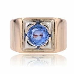 Bague chevalière saphir en or