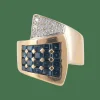 Bague Chevalière Saphirs Diamants