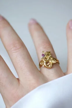 Bague Chimère Or Jaune et Rubis