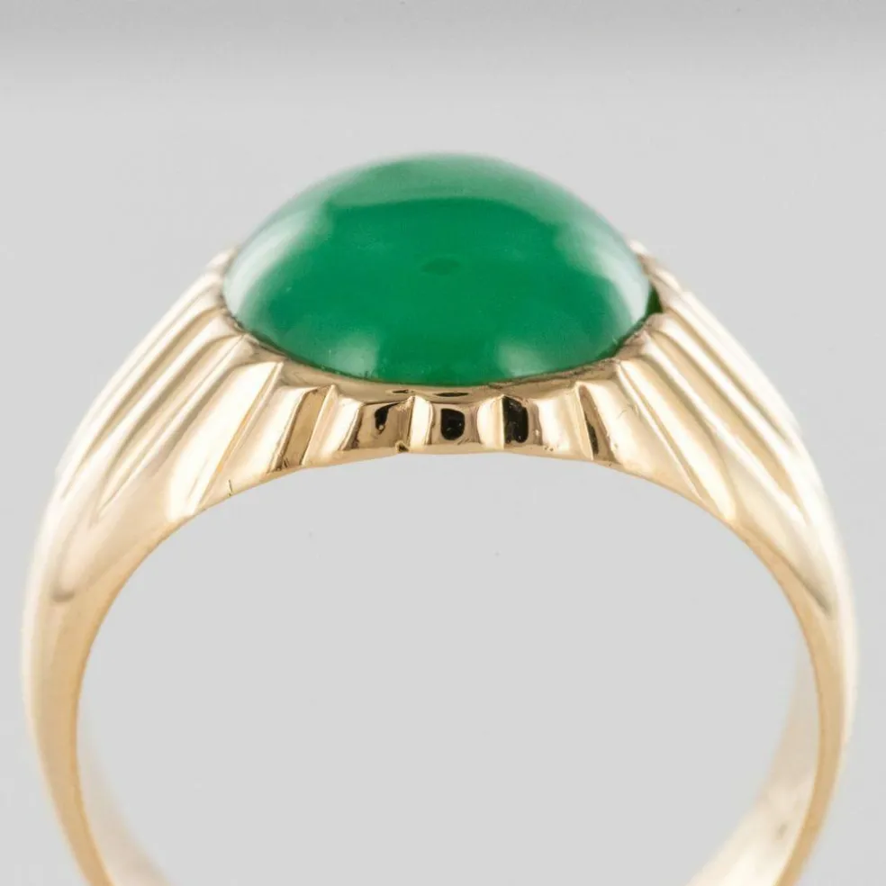 Bague chrysoprase chevalière