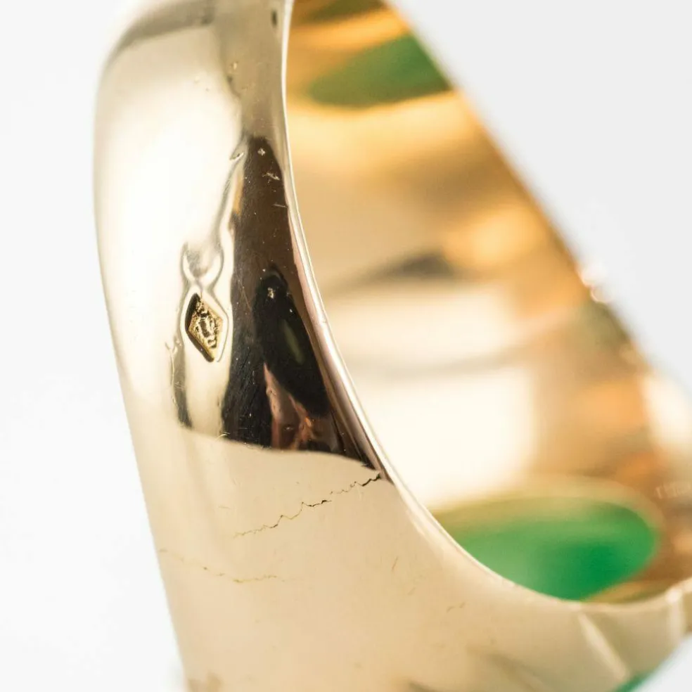 Bague chrysoprase chevalière