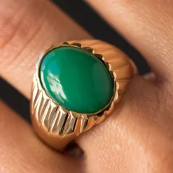 Bague chrysoprase chevalière