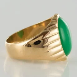 Bague chrysoprase chevalière