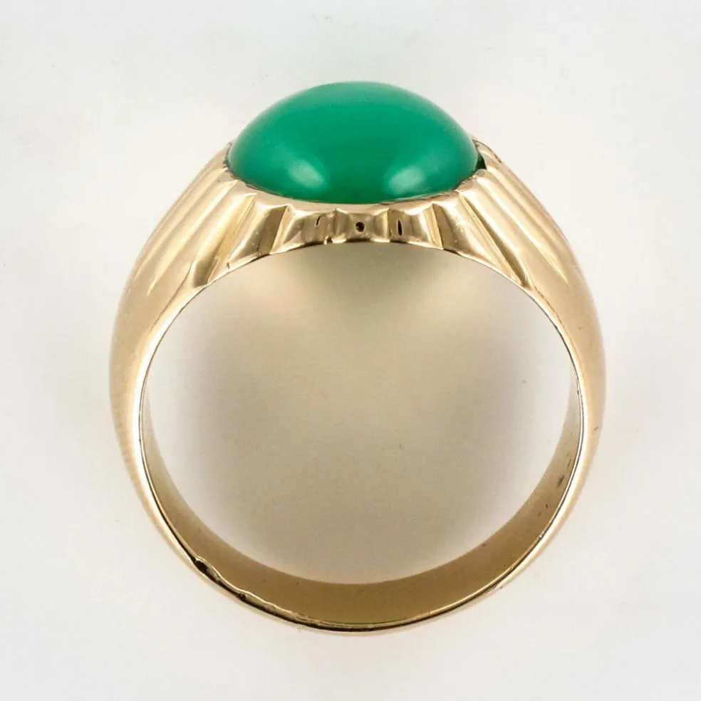 Bague chrysoprase chevalière