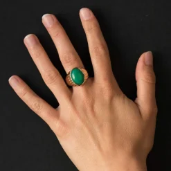 Bague chrysoprase chevalière