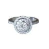 Bague Cible Double Entourage or blanc diamants