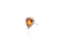 Bague citrine de 4,06cts et diamants