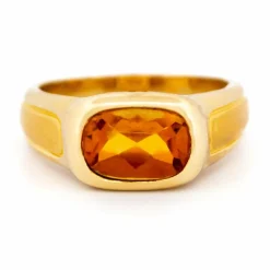 Bague Citrine Deux Têtes de Puma