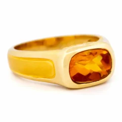 Bague Citrine Deux Têtes de Puma