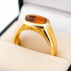 Bague Citrine Deux Têtes de Puma
