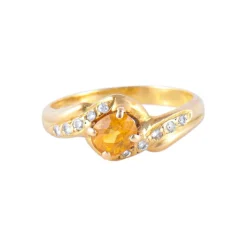 Bague Citrine Diamants