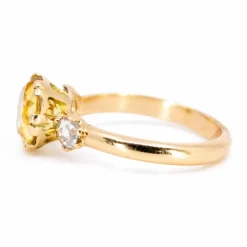 Bague citrine, diamants