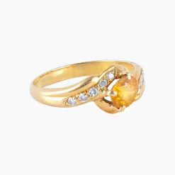 Bague Citrine Diamants