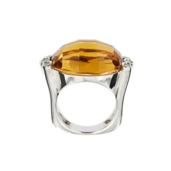 Bague citrine et diamants