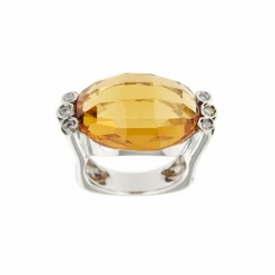 Bague citrine et diamants